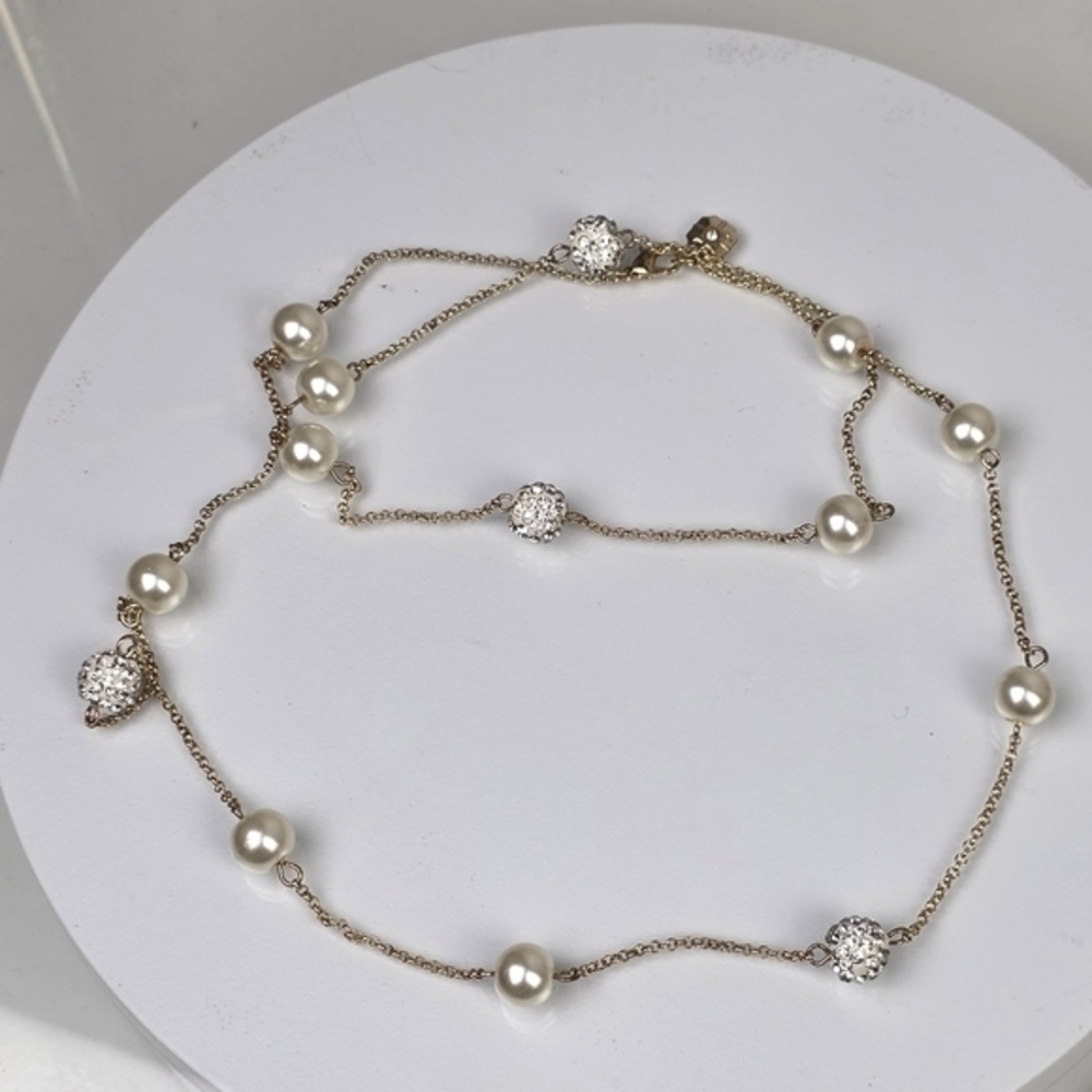 JCPenney Gold and Faux Pearl‎ Necklace